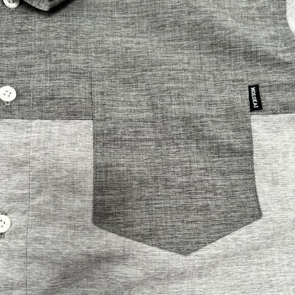 Molokai Surf Co Gray Short Sleeve Button Down Shirt Mens Size Large Surfing - Picture 3 of 10